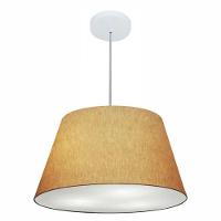 Lustre Pendente Cone Md-4248 Cúpula Em Tecido 30/50x35cm Palha - Bivolt - 1