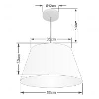 Lustre Pendente Cone Md-4248 Cúpula Em Tecido 30/50x35cm Palha - Bivolt - 4