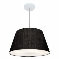 Lustre Pendente Cone Md-4248 Cúpula Em Tecido 30/50x35cm Preto - Bivolt - 1