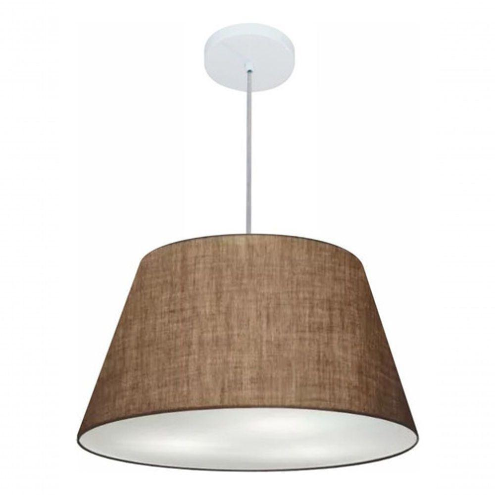 Lustre Pendente Cone Vivare Md-4248 Cúpula Em Tecido 30/50x35cm - Bivolt Café 127/220v - 3