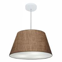 Lustre Pendente Cone Vivare Md-4248 Cúpula Em Tecido 30/50x35cm - Bivolt Café 127/220v - 1