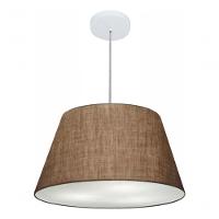 Lustre Pendente Cone Vivare Md-4248 Cúpula Em Tecido 30/50x35cm - Bivolt Café 127/220v - 3