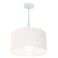 Lustre Pendente Cilíndrico Vivare Md-4202 Cúpula Em Tecido 40x25cm - Bivolt Branco 127/220v - 1