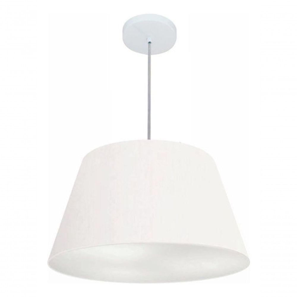 Lustre Pendente Cone Vivare Md-4248 Cúpula Em Tecido 30/50x35cm - Bivolt Branco 127/220v - 3