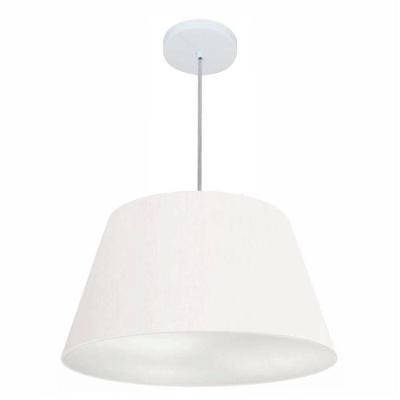 Lustre Pendente Cone Vivare Md-4248 Cúpula Em Tecido 30/50x35cm - Bivolt Branco 127/220v