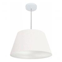 Lustre Pendente Cone Vivare Md-4248 Cúpula Em Tecido 30/50x35cm - Bivolt Branco 127/220v - 3