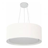 Lustre Pendente Cilíndrico Duplo Vivare Md-4124 Cúpula Em Tecido 50x25cm - Bivolt Branco 127/220v - 3