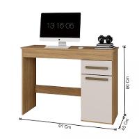 Escrivaninha Atenas 1 Porta E 1 Gaveta Arte Móveis Branco Cinamomo/off White - 3