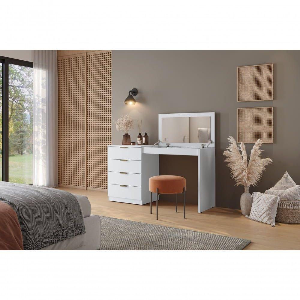 Escrivaninha Penteadeira Camarim Princess Com Porta Joias Mavaular Branco - 4