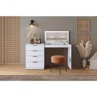 Escrivaninha Penteadeira Camarim Princess Com Porta Joias Mavaular Branco - 6