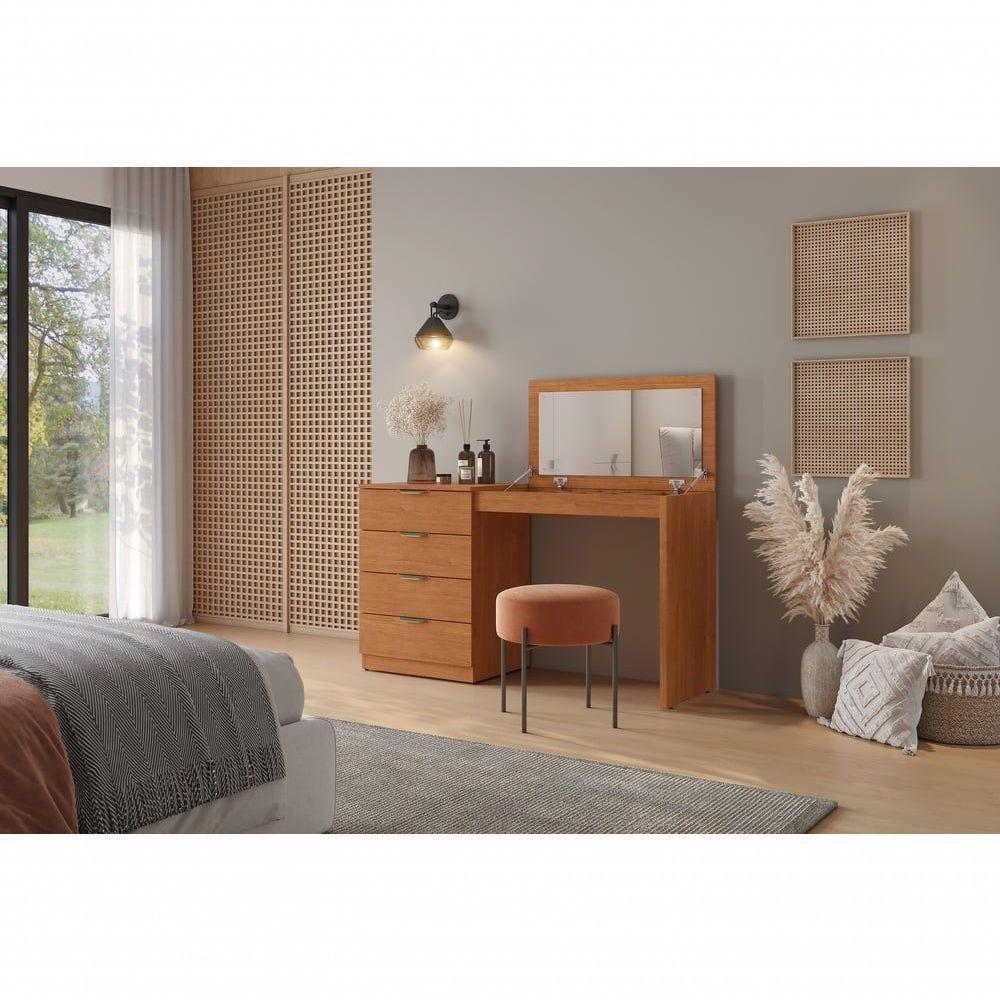 Escrivaninha Penteadeira Camarim Princess Com Porta Joias Mavaular Naturale - 4