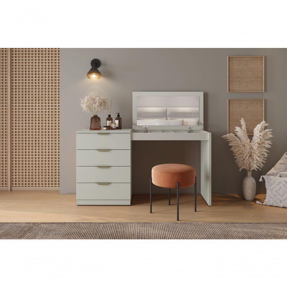 Escrivaninha Penteadeira Camarim Princess Com Porta Joias Mavaular Off White - 6