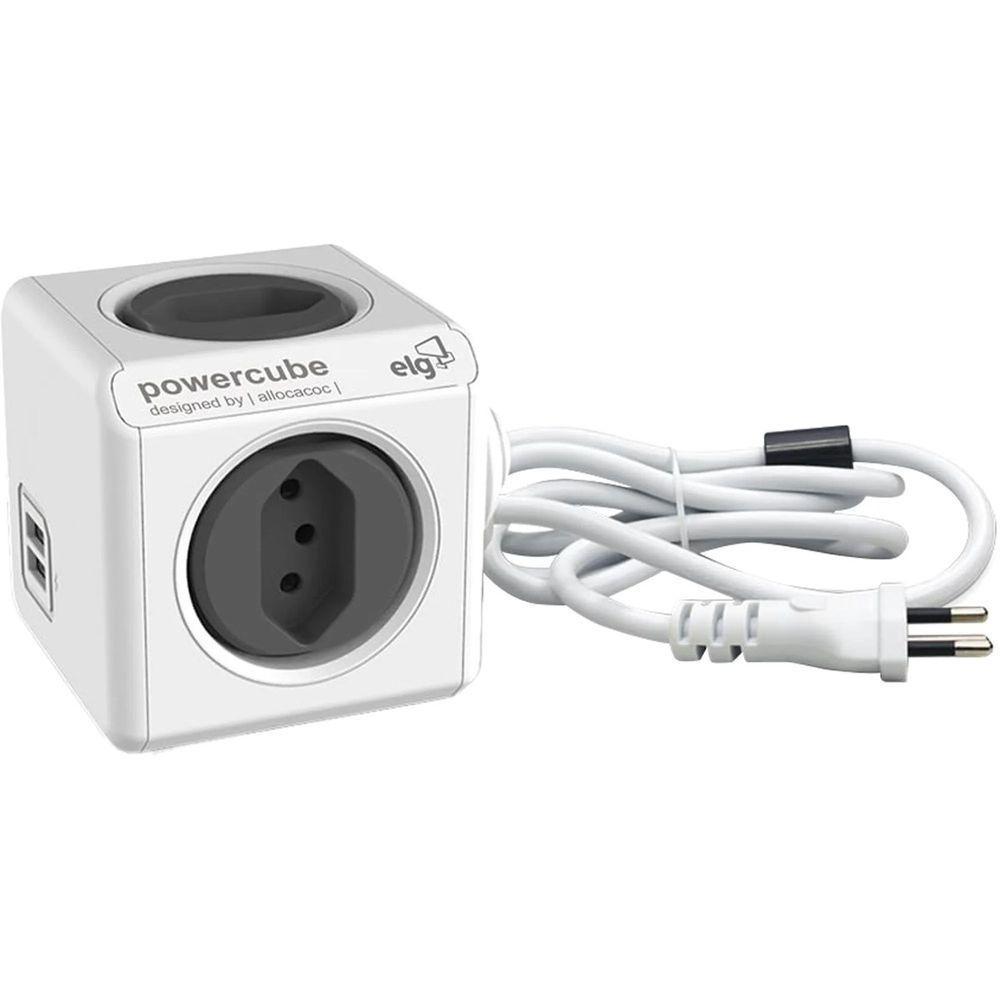 Adaptador Benjamim Múltiplo Powercube Pwc-x4u/3m Bivolt Elg - 1