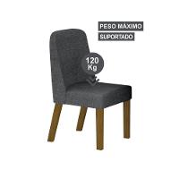 Conjunto Sala De Jantar Mesa Orgânica Com Vidro 180cm Com 6 Cadeiras Pé Madeira Isis Freijó/off White/linho Chumbo - 5