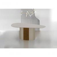 Conjunto Sala De Jantar Mesa Orgânica Com Vidro 200cm Com 6 Cadeiras Pé Mdf Dacota Off White Freijó/off White/joli Palha - 3