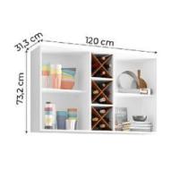 Armário Aéreo 2 Portas Com Garrafeiro Favorita Branco / Natura Branco Nature - 4