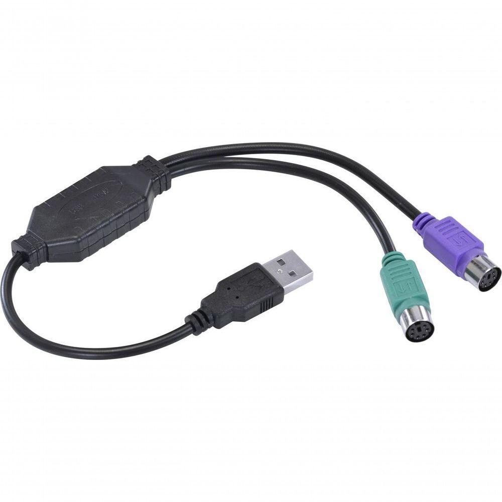 Cabo Adaptador Ps2 Femea X Usb Macho 30 Cm - Usbps-2 - 1