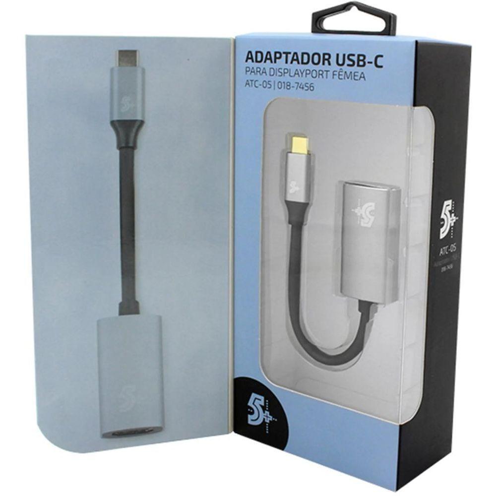 Adaptador Usb-c Para Dispalyport Femea 4k 60hz 5+ - 2