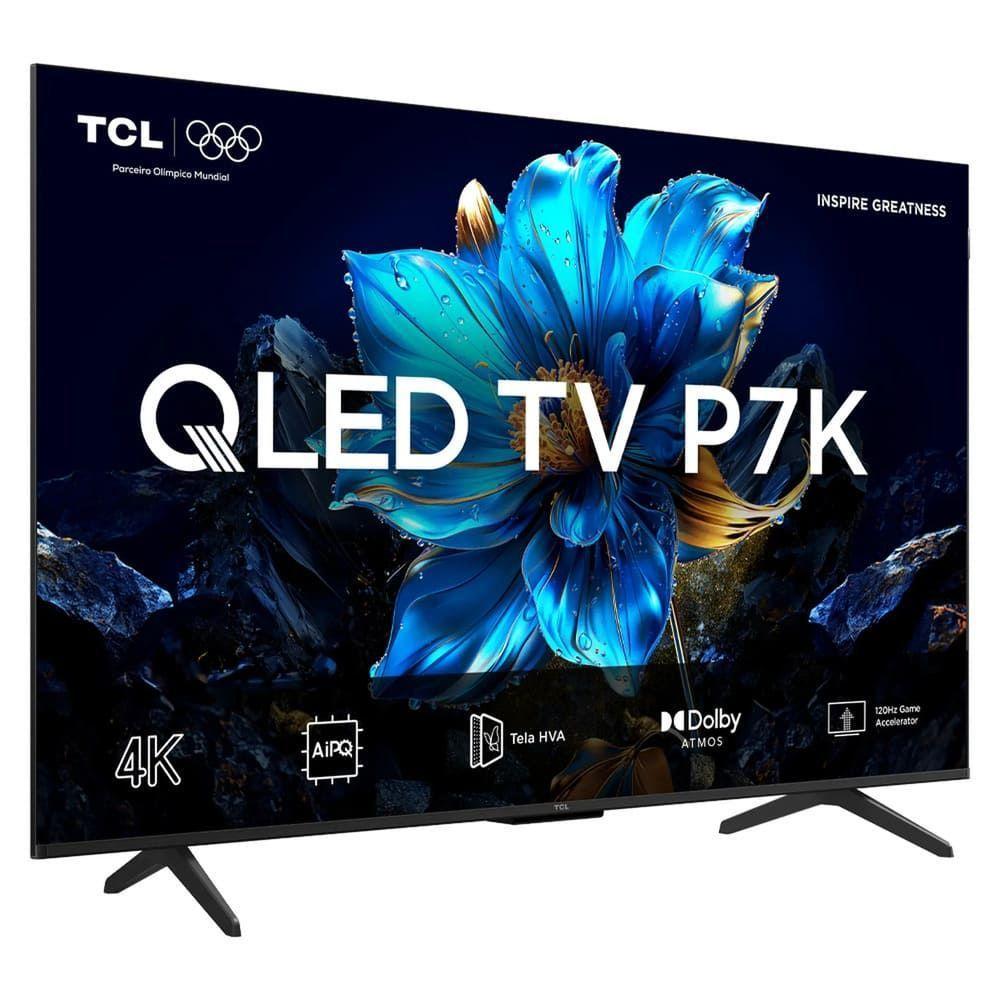 TV 50 Polegadas TCL QLED 4K Google TV Wi-Fi Comando De Voz 50P7K - 3