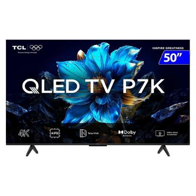 TV 50 Polegadas TCL QLED 4K Google TV Wi-Fi Comando De Voz 50P7K
