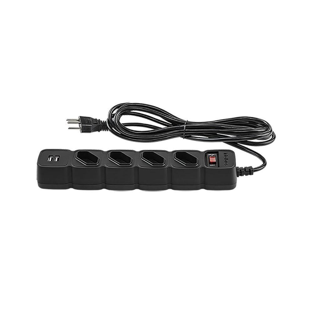 Protetor Eletronico Intelbras C/ 4 Tomadas E 2 Usb - Epe 204 Usb + Pt - 3