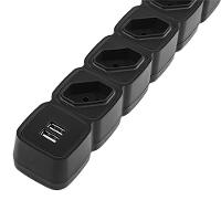 Protetor Eletronico Intelbras C/ 4 Tomadas E 2 Usb - Epe 204 Usb + Pt - 2