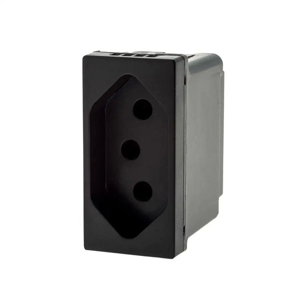 Tomada 2p+t 10a 250v B. Automatico 1m Preta 615038pt - 2