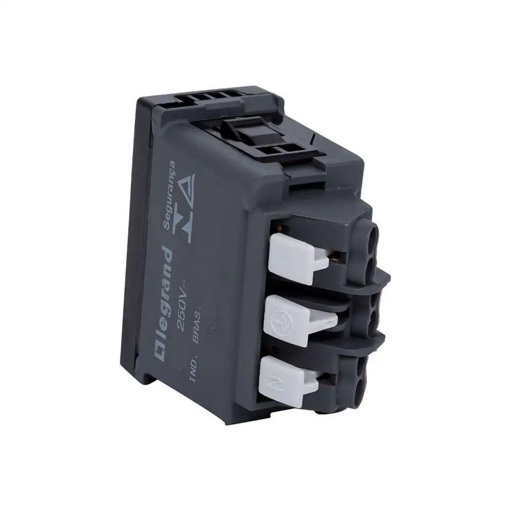 Tomada 2p+t 10a 250v B. Automatico 1m Preta 615038pt - 3