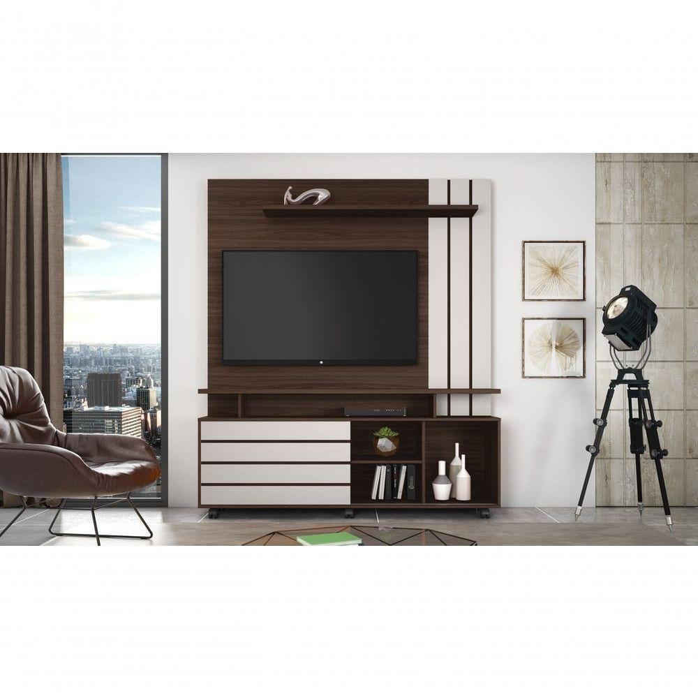 Estante Home Para Tv Até 65 Polegadas Serrano Jcm Movelaria Porta Flex Café-off White - 3