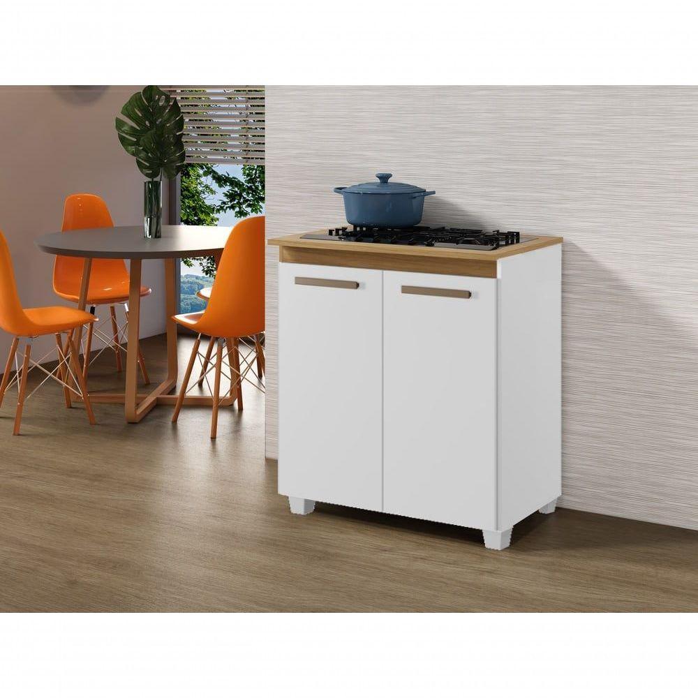 Balcão Para Cooktop 5 Bocas Fox Arte Móveis Branco - 3