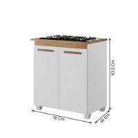 Balcão Para Cooktop 5 Bocas Fox Arte Móveis Branco - 2
