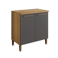 Balcão Ouro 02 Portas Arte Móveis Cinamomo-grafite - 1