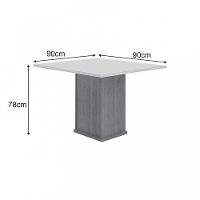 Mesa De Jantar 4 Lugares Tampo Mdf-vidro Napoli 90cm Moveis Leifer Cadeiras Não Inclusas Freijó-freijó Decor-off White - 2