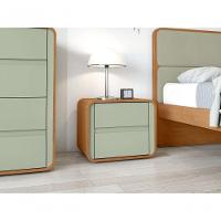 Mesa De Cabeceira 2 Gavetas Loop - Lopas Amendoa Clean-salvia - 3