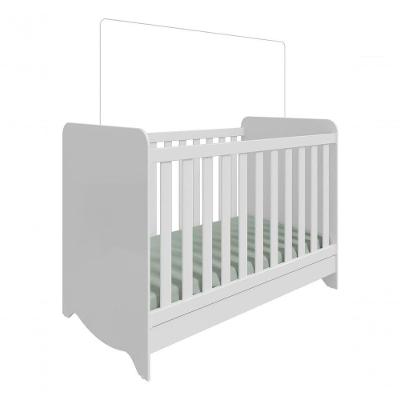Berço Modelo Americano Ben - Moveis Peroba Branco Brilho