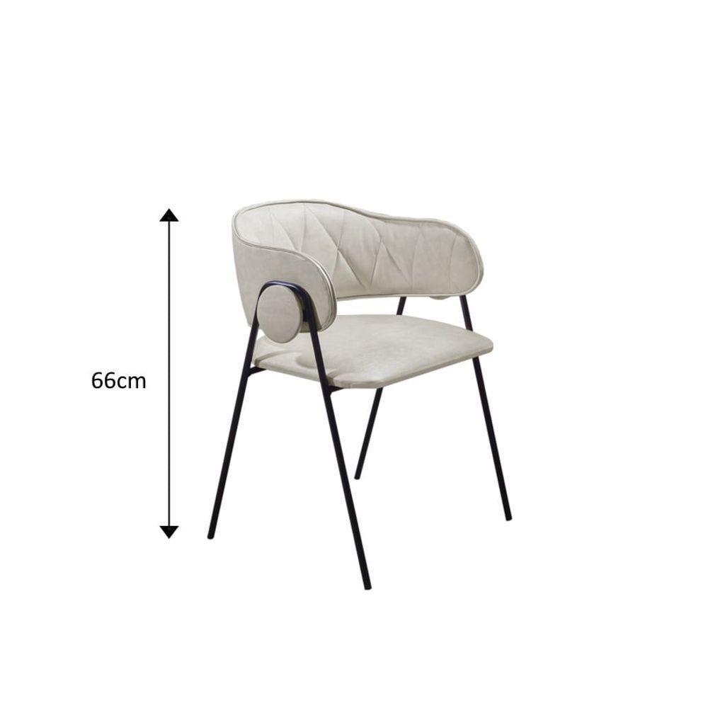 Conjunto De Jantar Siena Com 6 Cadeiras Base Roraima Bm Tubulares Off White-courissimo 133 - 5