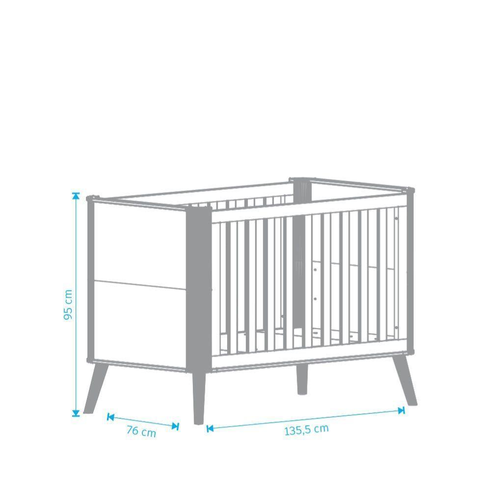 Berço Evolutivo Theo 4 Em 1 - Móveis Peroba Amendoa-off White - 2