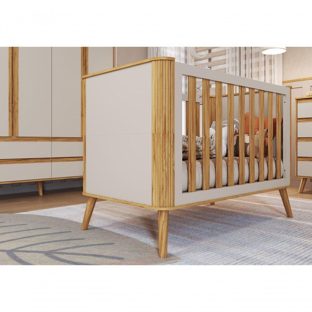 Berço Evolutivo Theo 4 Em 1 - Móveis Peroba Amendoa-off White - 4