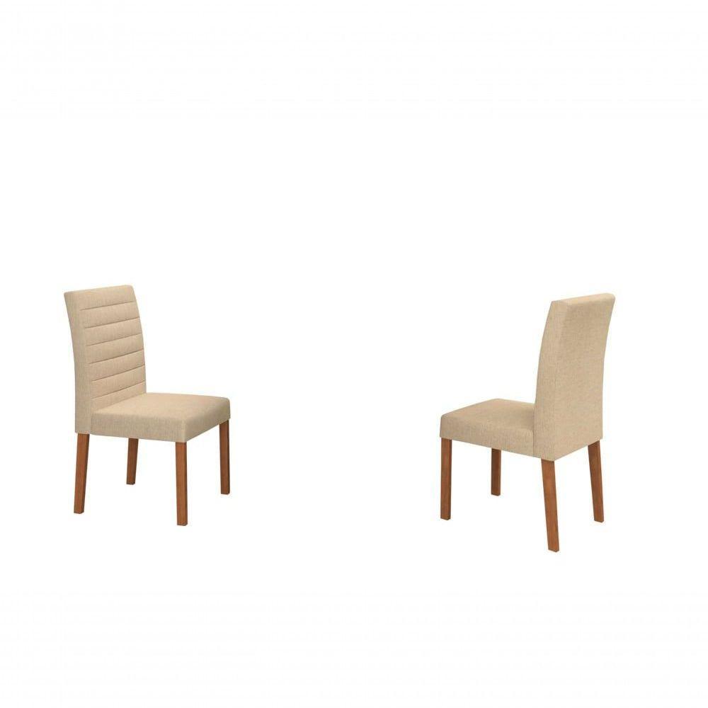 Conjunto Ibiza Com 4 Cadeiras E Base Goiás Bm Tubulares Cinamomo-linho 303 - 2