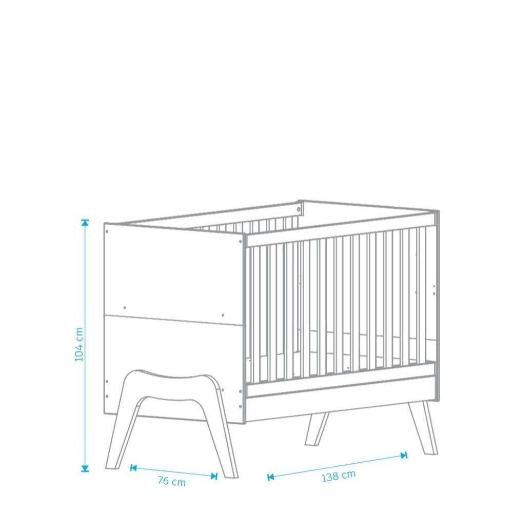 Berço Guti Retrô - Moveis Peroba Amendoa-branco - 2