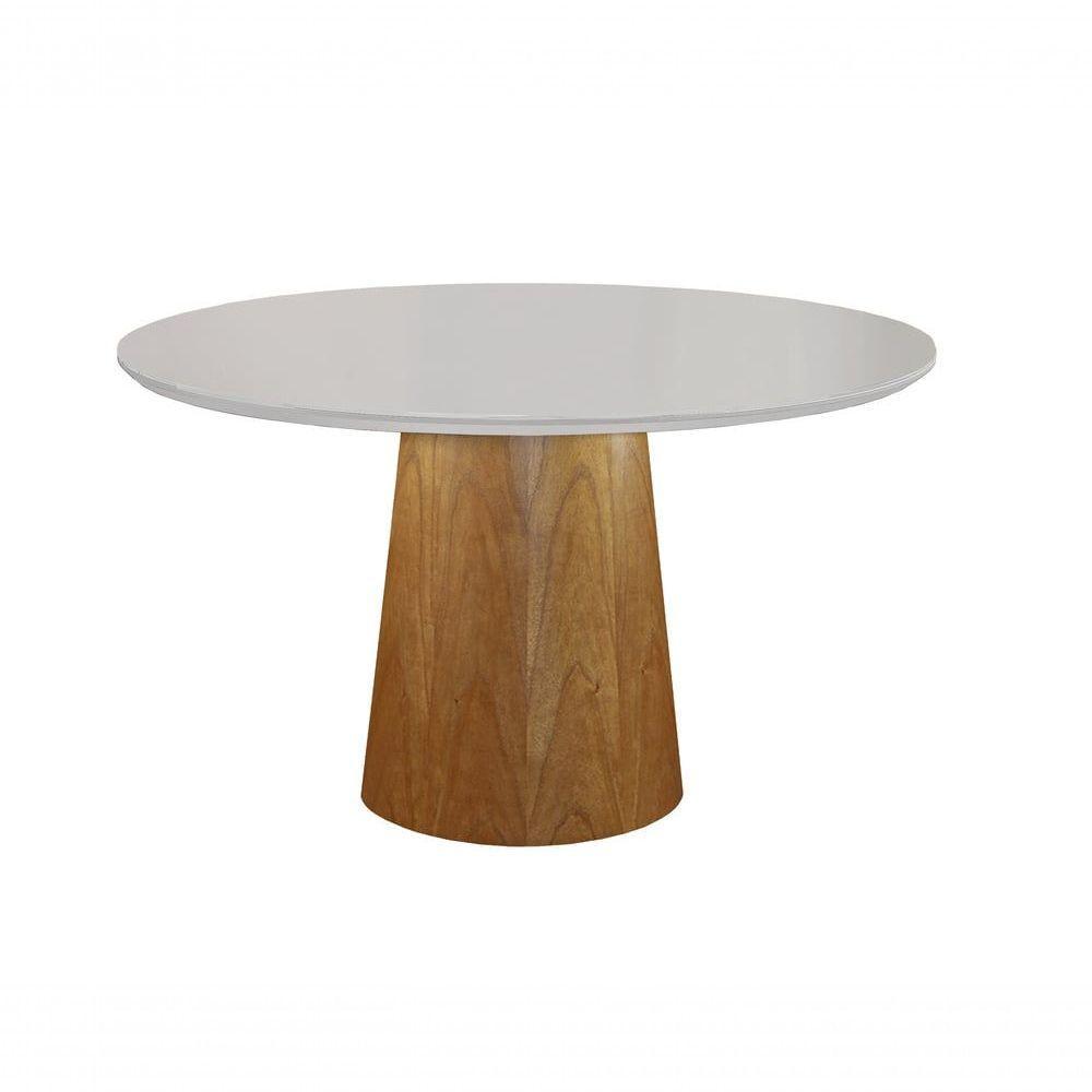 Conjunto De Jantar Florença Com 6 Cadeiras Com Detalhe Em Madeira Base Paris Bm Tubulares Off White-tecido 502 - 5