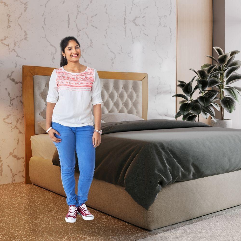 Cabeceira Casal 140cm Império Amêndoa Mel Josandro Amêndoa Mel - 4