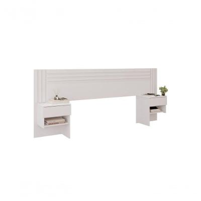 Painel Cabeceira Ripado Jade Salleto Branco