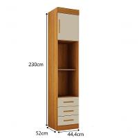 Modulado Mesa De Cabeceira 3 Gavetas Orion - Leifer Móveis Cinamomo-off White - 2