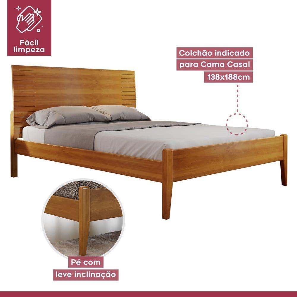 Cama Casal 140cm Amazone Amêndoa Mel Josandro Amêndoa Mel - 5