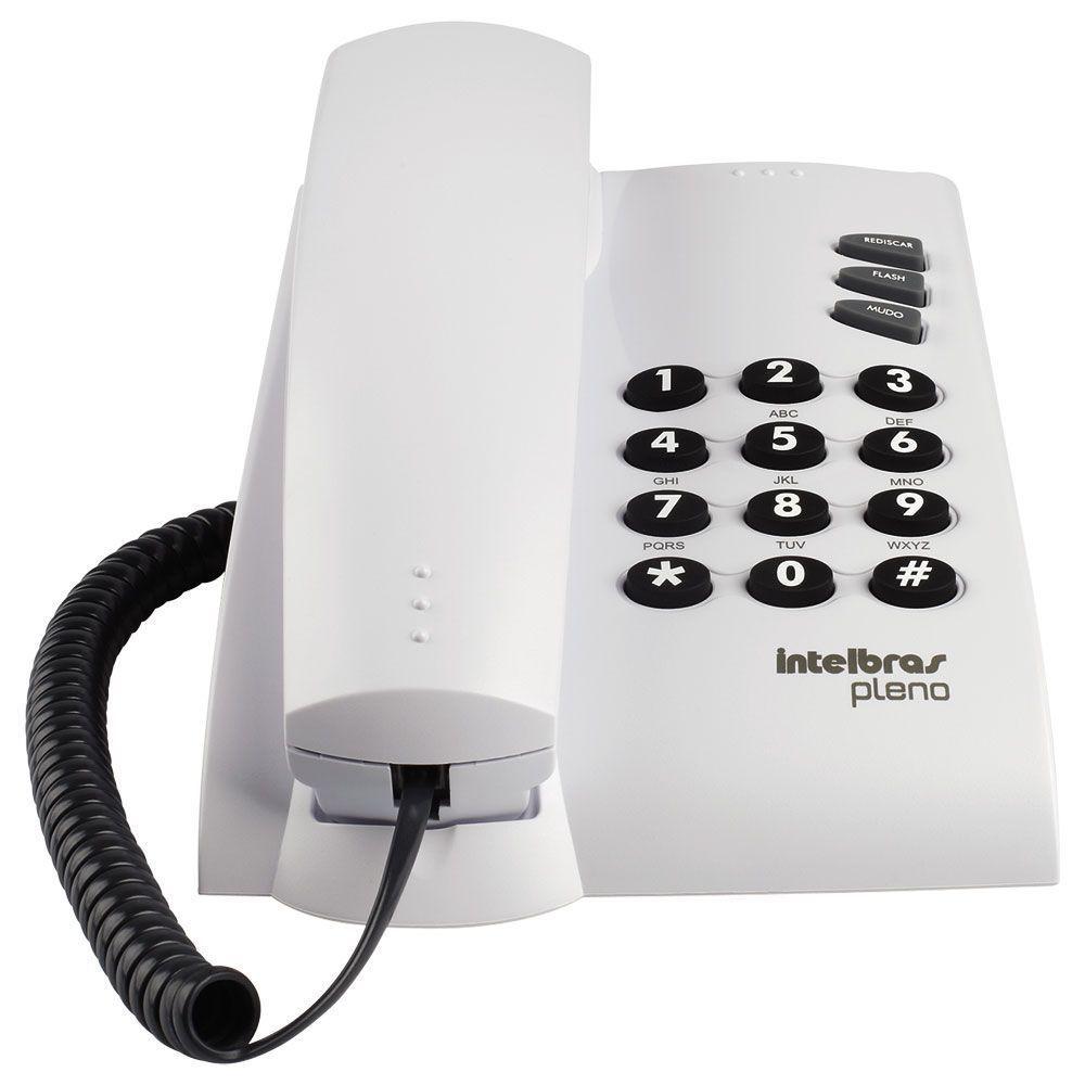 Telefone Com Fio Intelbras Pleno Sem Chave Cinza Artico - 1