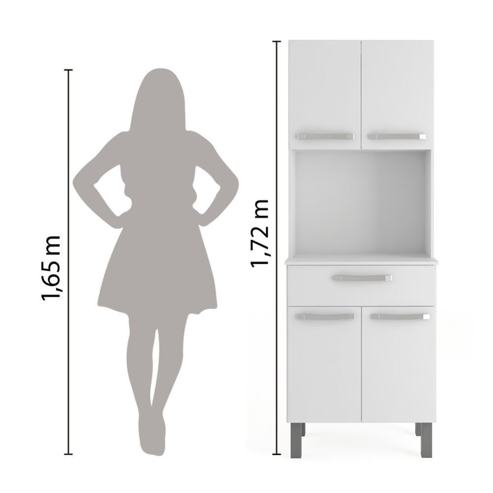 Armário De Cozinha Paneleiro 4 Portas 1 Gaveta Balli Branco Branco - 2