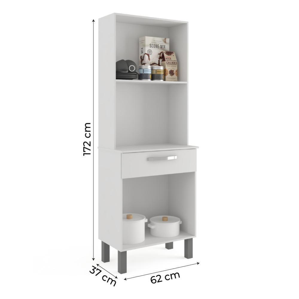 Armário De Cozinha Paneleiro 4 Portas 1 Gaveta Balli Branco Branco - 4