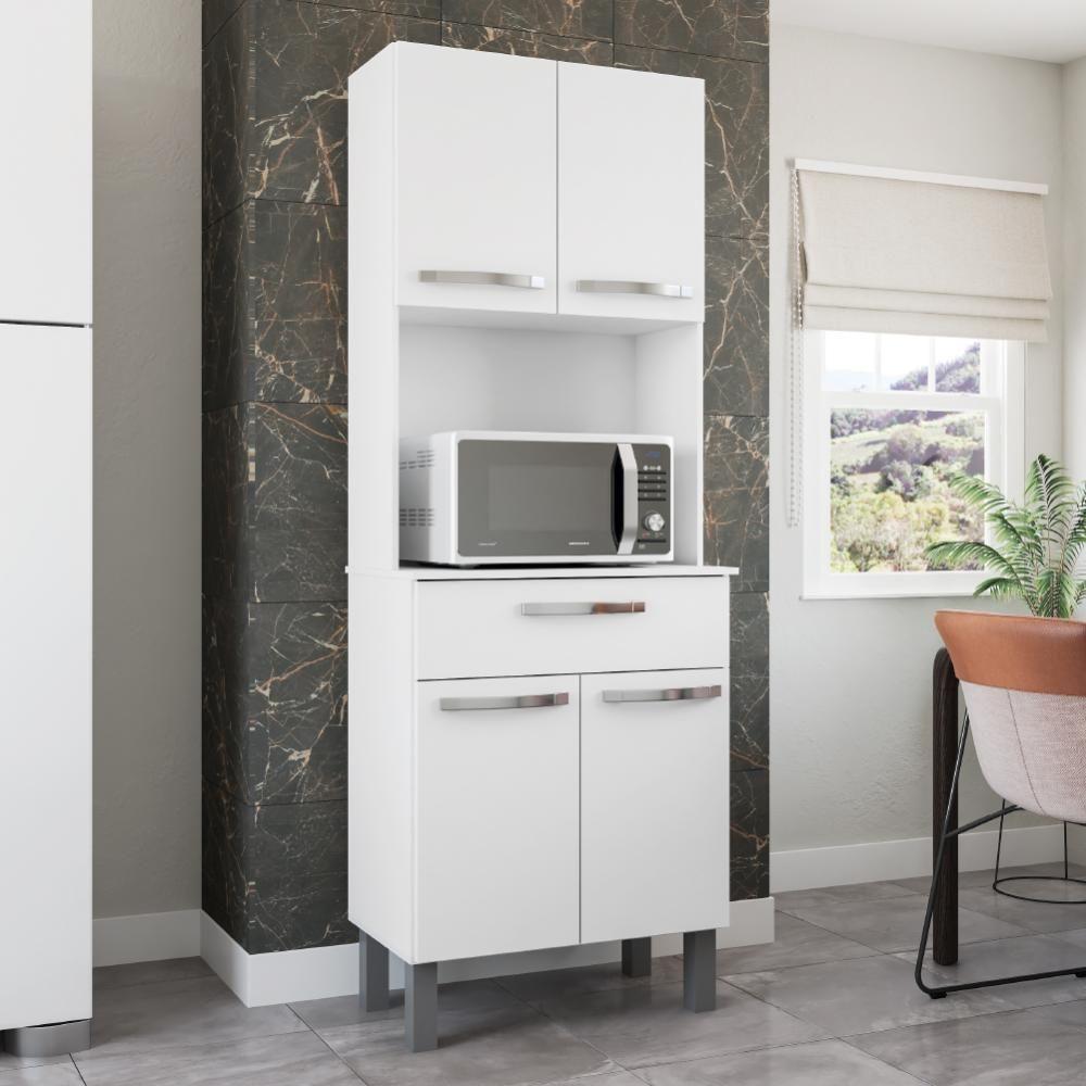 Armário De Cozinha Paneleiro 4 Portas 1 Gaveta Balli Branco Branco - 5