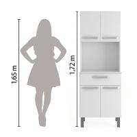 Armário De Cozinha Paneleiro 4 Portas 1 Gaveta Balli Branco Branco - 2